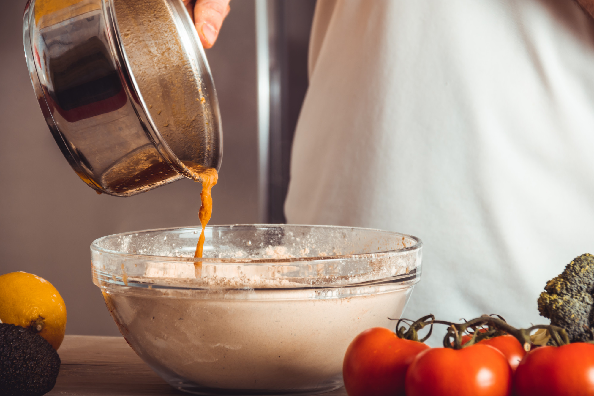 closeup sauce finishing detail
